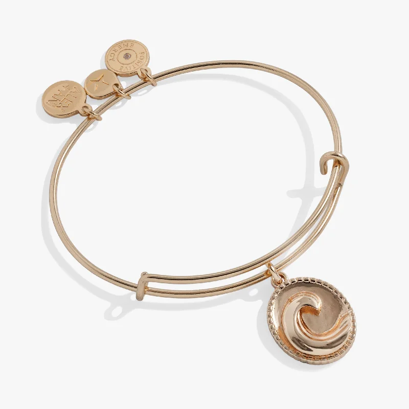 women's bracelets heart charm -Roll With the Tides Charm Bangle