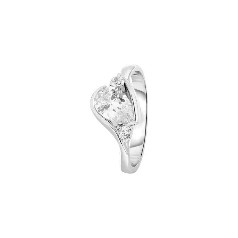 women's engagement rings for small fingers -Larkhall Pear Brilliant Diamond Engagement Ring