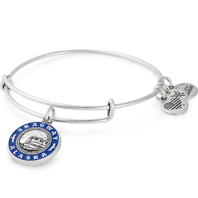 women's bracelets Christmas gift -Skagway, Alaska Charm Bangle Bracelet