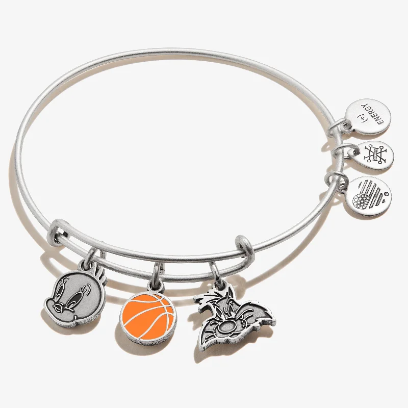 women's bracelets best seller -Space Jam Tweety + Sylvester Trio Charm Bangle