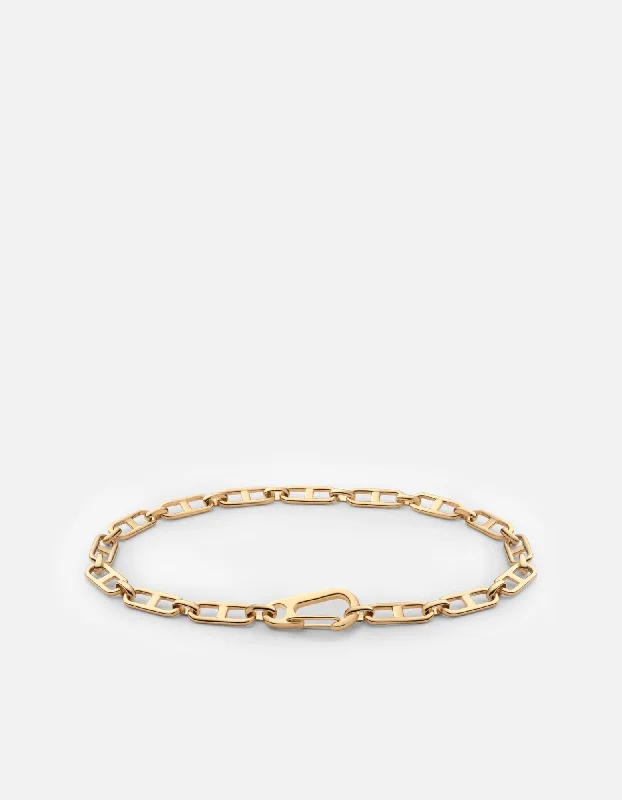 women's bracelets ethically sourced -Marinero Chain Link Bracelet, Gold Vermeil