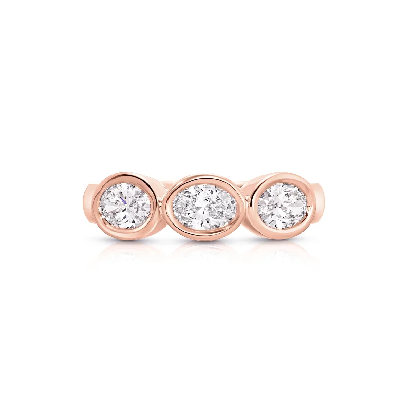 women's rings celestial theme -Oval Trio Pinky Ring