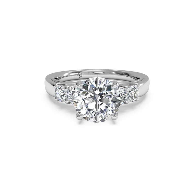 women's engagement rings perfect fit -Five-Stone Trellis Round Brilliant Diamond Engagement Ring