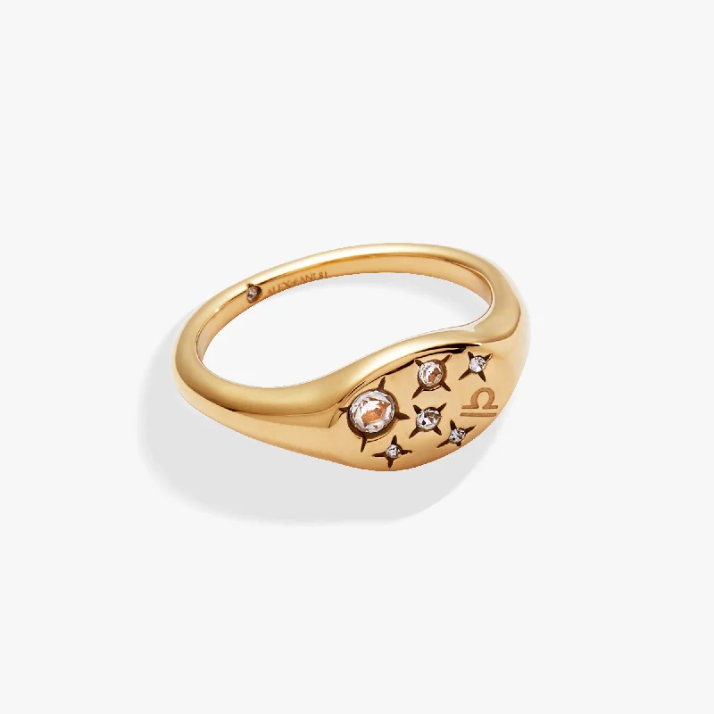 women's rings delicate band -Libra Zodiac Ring