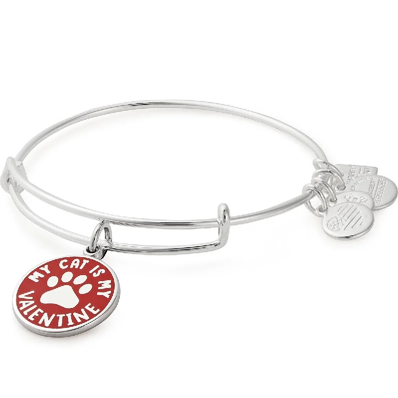 women's bracelets best gift for her -My Cat Is My Valentine Charm Bangle