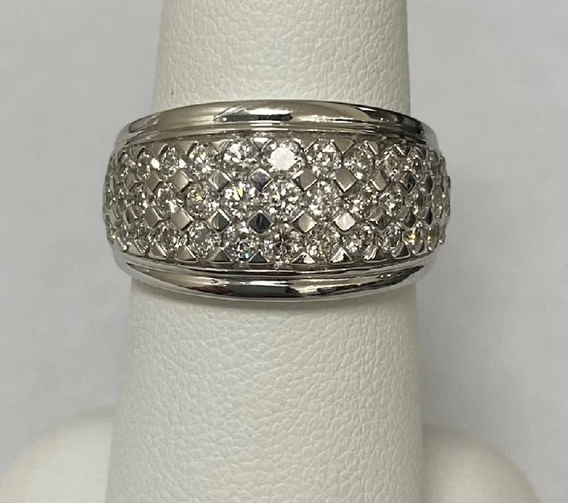 women's rings antique design -14kt White Gold Diamond Anniversary or Right Hand Ring