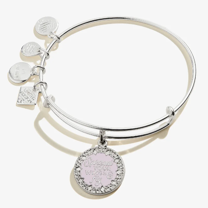 women's bracelets art deco -Spread Your Wings and Fly Charm Bangle