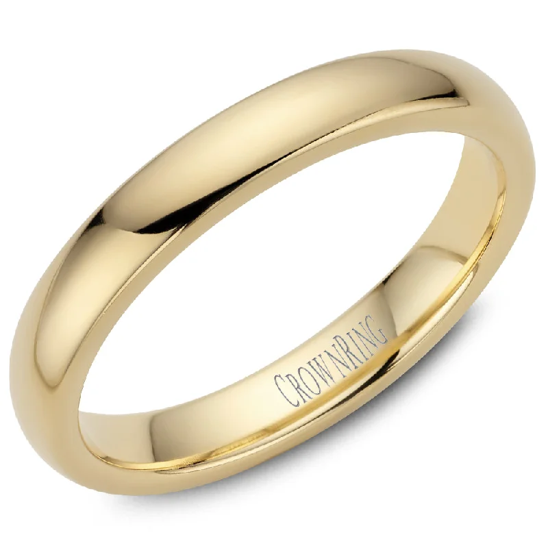 women's engagement rings tension setting -Men's Traditional Yellow Gold Wedding Band