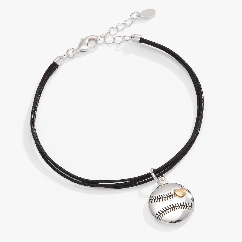 women's bracelets star charm -Softball Cord Bracelet