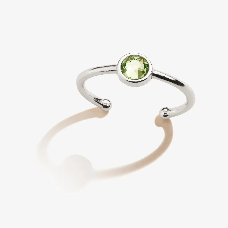 women's rings infinity symbol -Peridot Birthstone Ring, August