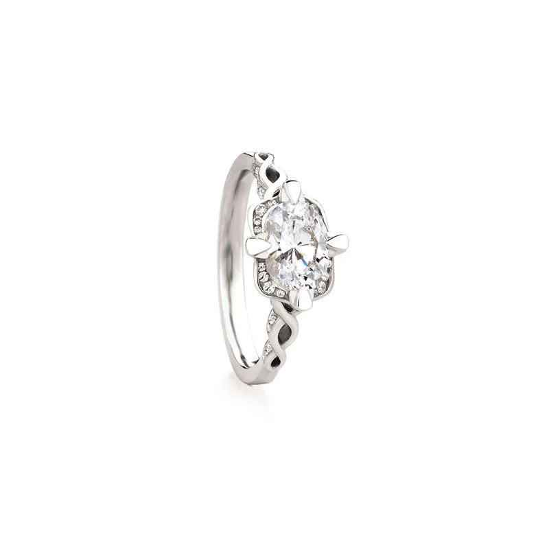 women's engagement rings unique craftsmanship -Hamilton Oval Brilliant Diamond Engagement Ring