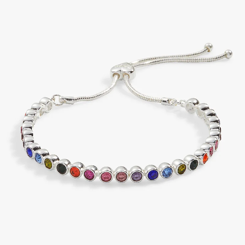 women's bracelets cuff style -LOVE Multicolor Tennis Bolo Bracelet