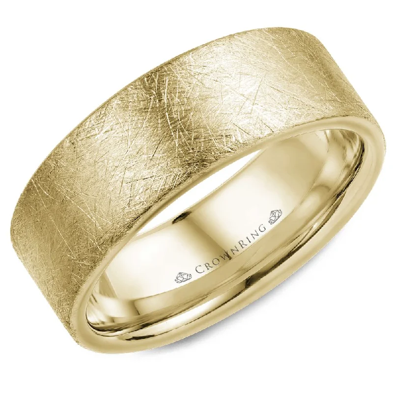 women's engagement rings delicate band -Men's 14K Yellow Gold Wedding Band