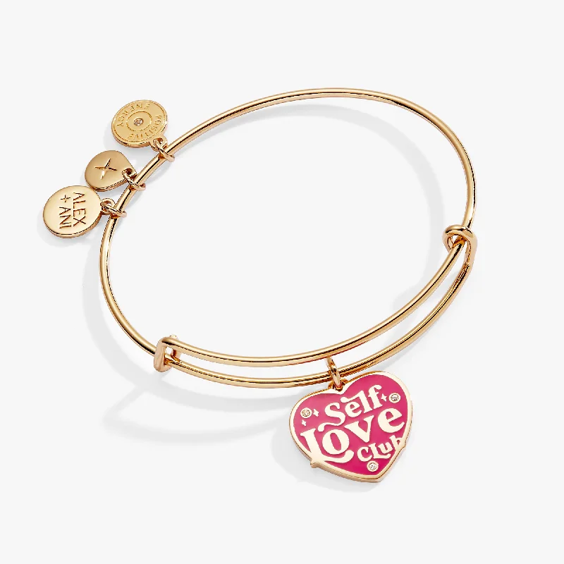 women's bracelets cubic zirconia -Self Love Charm Bangle