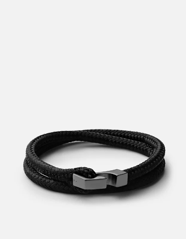 women's bracelets with birthstone -Ipsum Rope, Matte Black Rhodium