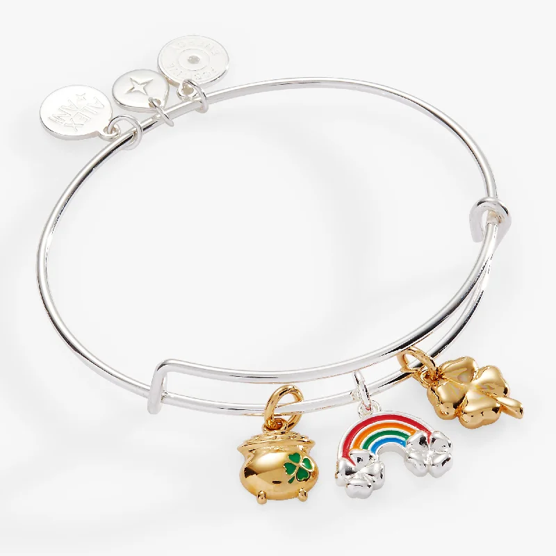 women's bracelets baroque style -St. Patrick’s Day End of the Rainbow Multi-Charm Bangle