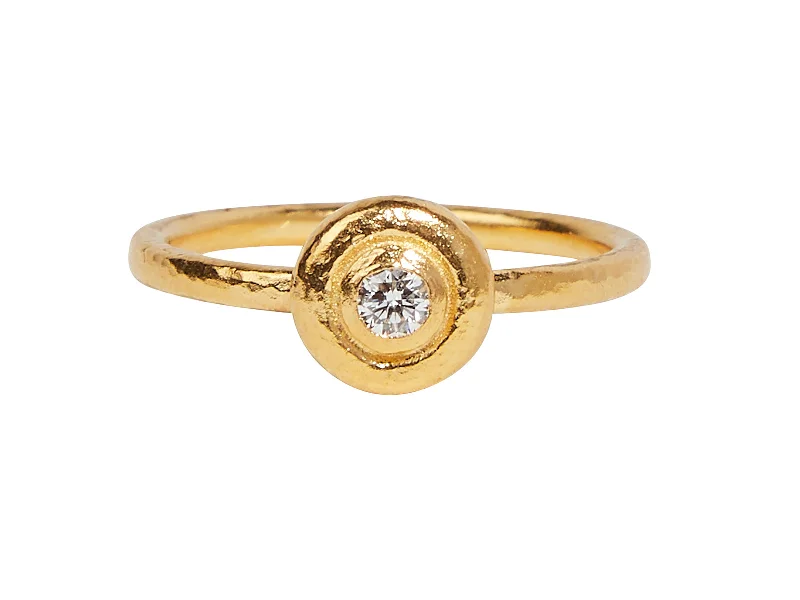 women's engagement rings twisted band -Droplet Gold and Diamond Ring