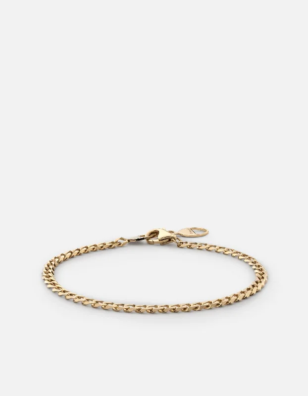 women's bracelets delicate chain -Cuban Link Bracelet, Gold Vermeil