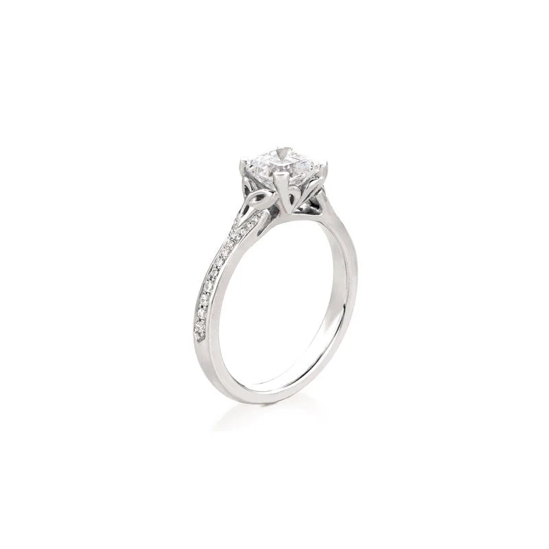 women's engagement rings big statement piece -Ellary Square Cut Diamond Engagement Ring