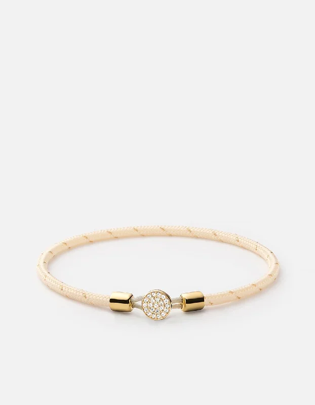 women's bracelets birthstone charm -Nexus Rope Bracelet, 14k Gold Pavé