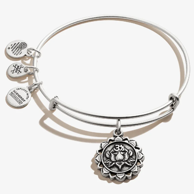 women's bracelets sapphire -Lotus Charm Bangle