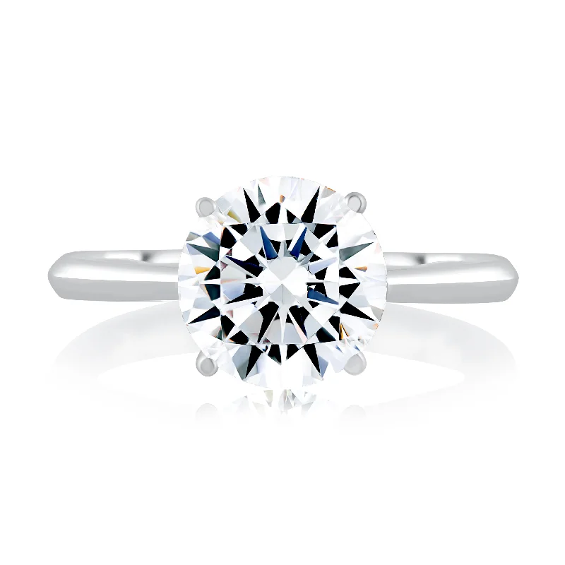 women's engagement rings pear cut -Solitaire Engagement Ring with Surprise Diamonds