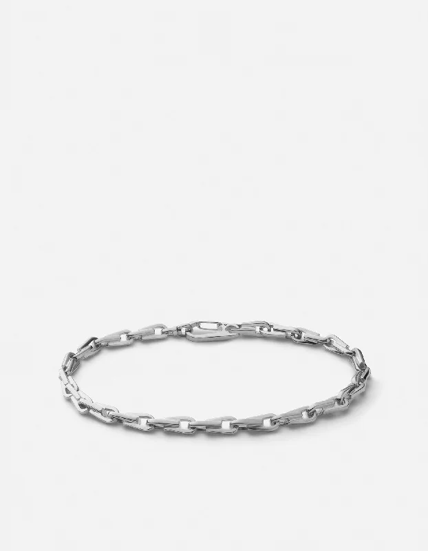 women's bracelets white gold -Leon Bracelet, Sterling Silver