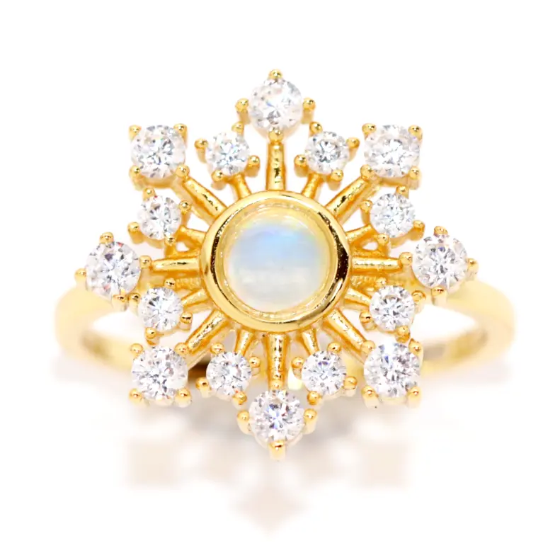 women's rings nature inspired -Ella Moonstone Burst Ring