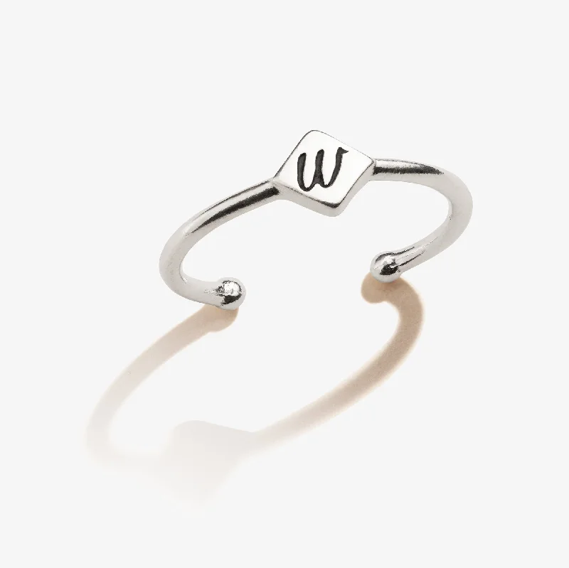 women's rings sleek and modern -Initial W Ring