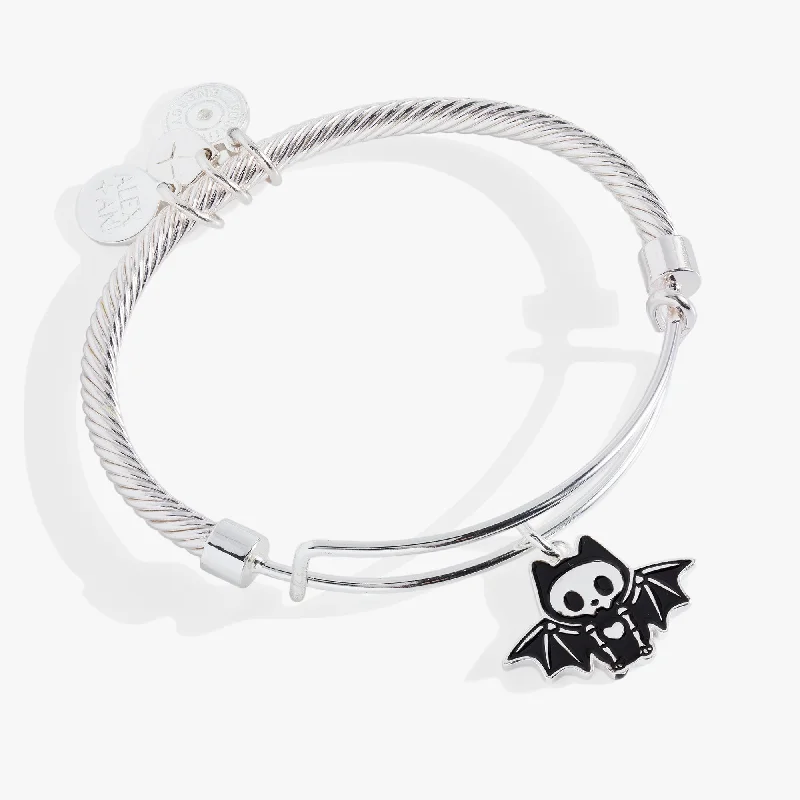 women's bracelets with secret message -Skull Bangle Bracelet