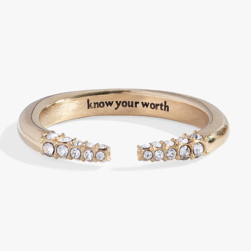 women's rings luxury collection -“Know Your Worth” Open Tusk Ring