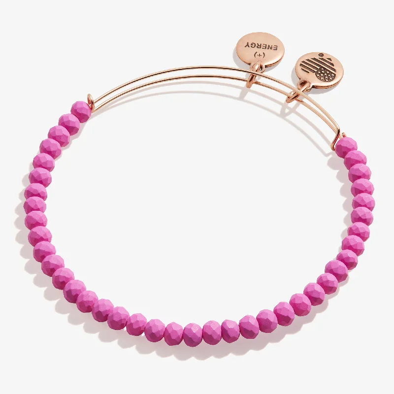 women's bracelets anniversary gift -Matte Brilliance Beaded Bangle, Fuchsia