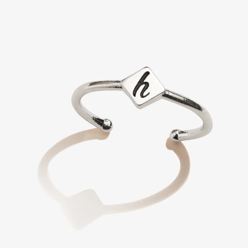 women's rings baroque style -Initial H Ring