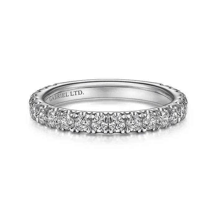 women's engagement rings anniversary band -18K White Gold Diamond Matching Wedding Band