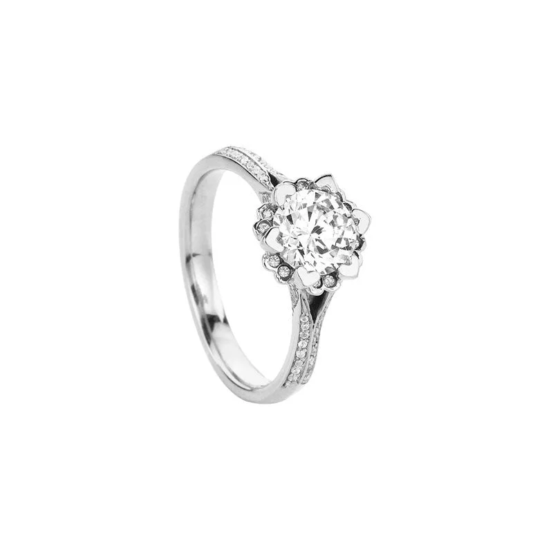 women's engagement rings hidden gem -Iris Oval Brilliant Diamond Engagement Ring