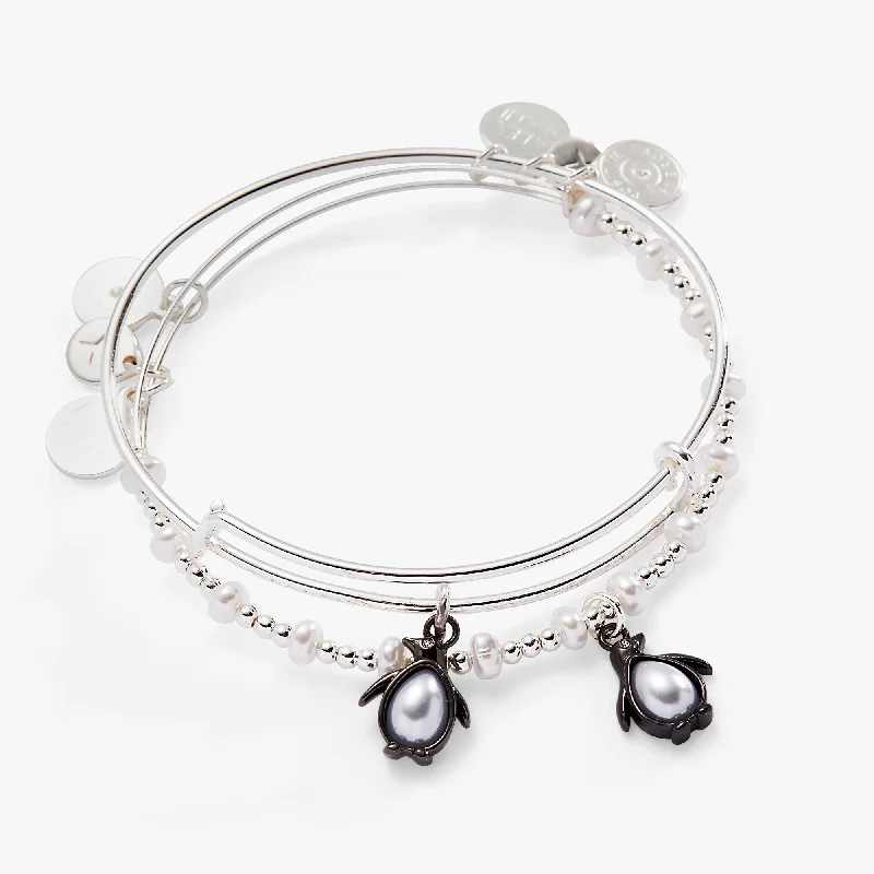 women's bracelets gemstone halo -Penguin Bangle Set of 2