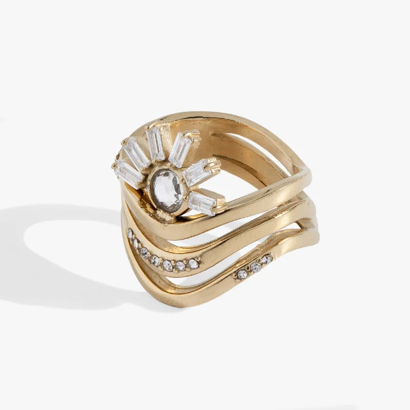 women's rings vintage gold -Waves of Transformation Ring