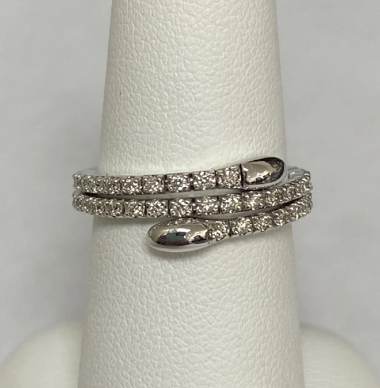 women's rings moissanite -14kt White Gold Diamond Flexible Wrap Ring