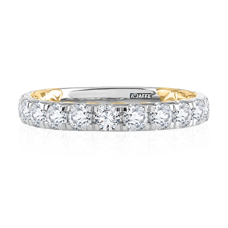 women's engagement rings fancy color diamonds -Modern Two Tone Diamond Wedding Ring