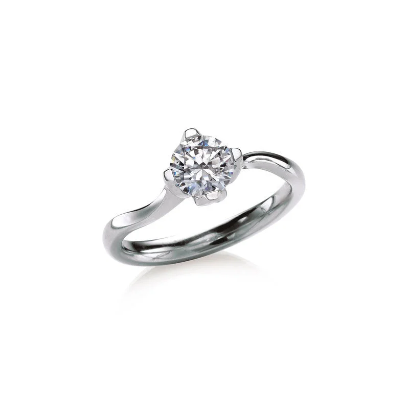 women's engagement rings luxury collection -Rockrose  Solitaire Round Brilliant Diamond Engagement Ring