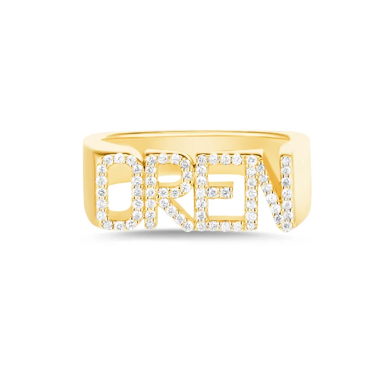 women's rings luxury collection -Custom Diamond Name Ring