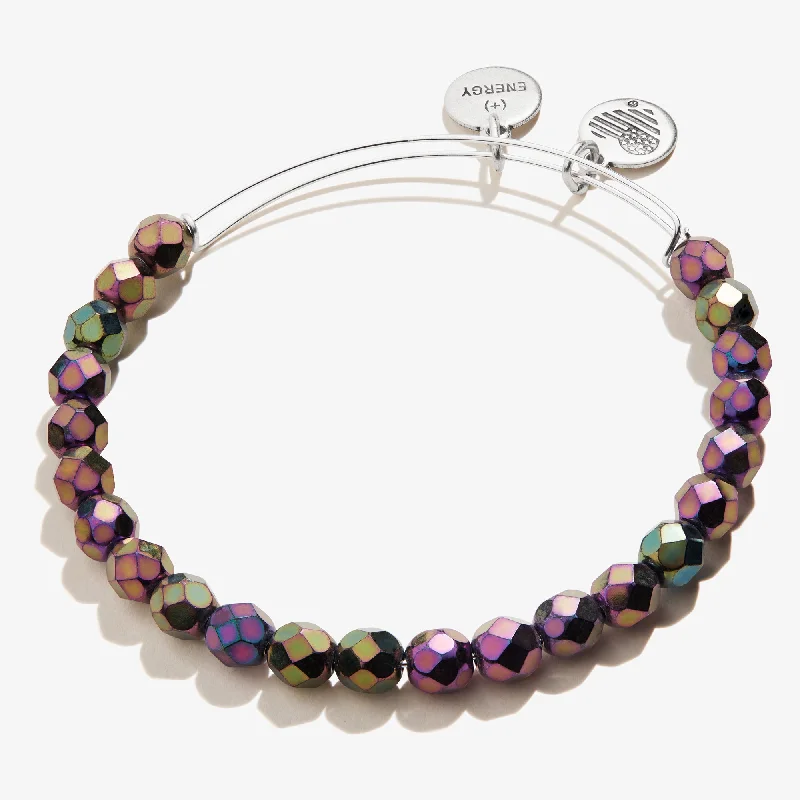 women's bracelets pearl strand -Solstice Beaded Bangle, Eggplant