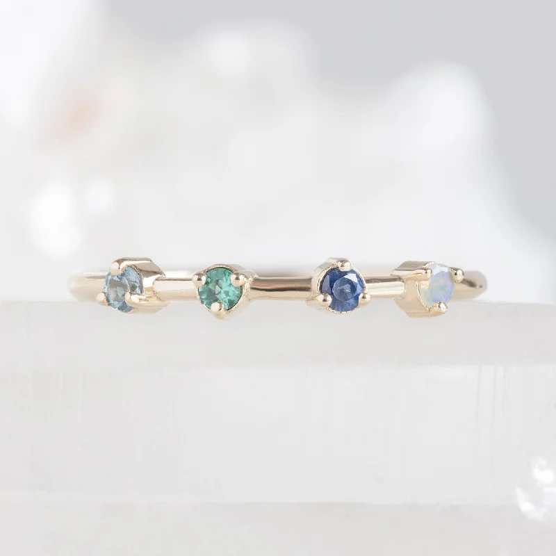 women's rings rose gold -The Custom Multi-Birthstone Ring | 4 Stones