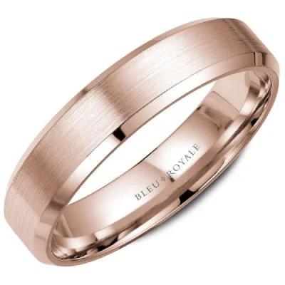 women's engagement rings infinity symbol -Men's 14K Rose Gold Wedding Band