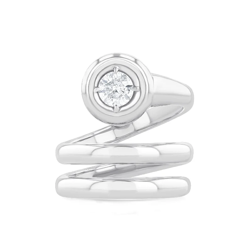 women's rings solitaire -Orb Coil Ring