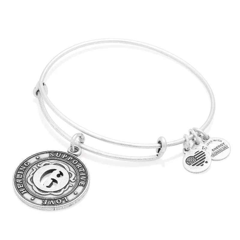 women's bracelets with birthstone -Number 6 Charm Bangle Bracelet