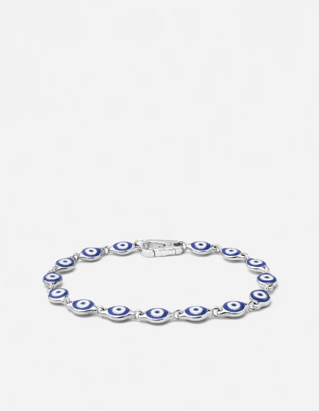 women's bracelets statement gemstone -Blue Eye Bracelet, Sterling Silver