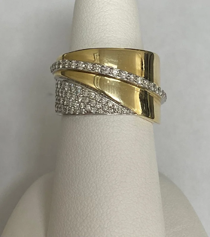 women's rings diamond -14kt Yellow and White Gold Diamond Fashion Ring