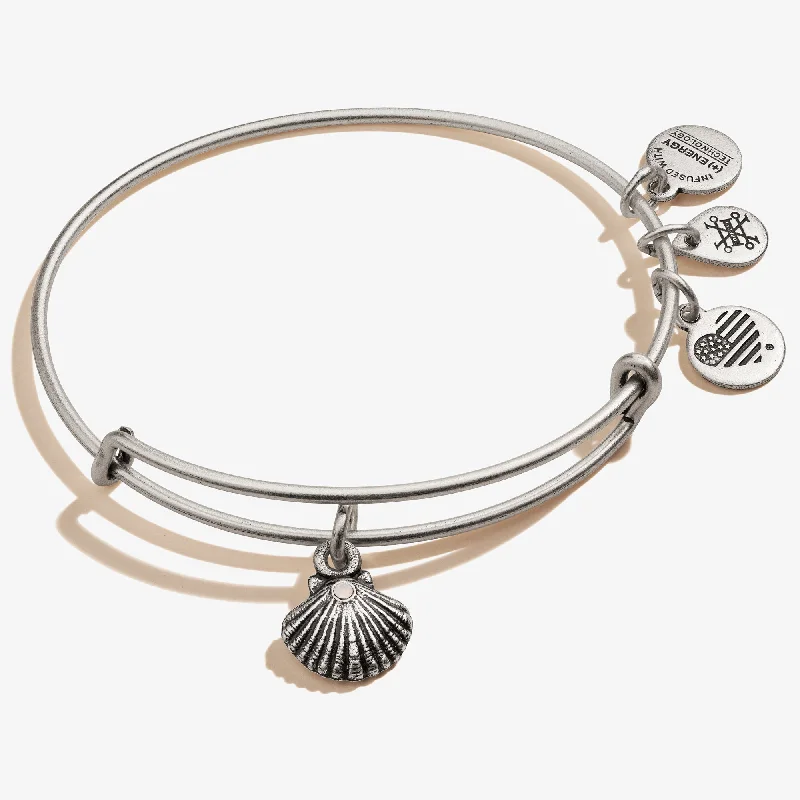 women's bracelets personalized name -Seashell Charm Bangle