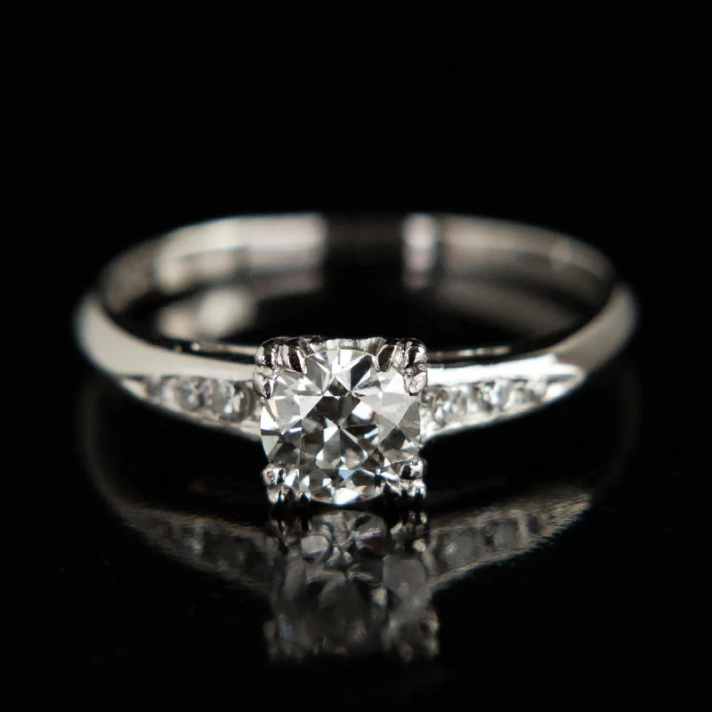 women's engagement rings classic elegance -Mid Century Platinum Diamond Ring | Circa 1950